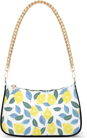 Hobo Bags for Women Yellow Lemon Tote Purses Small Handbags with Chain 20855526