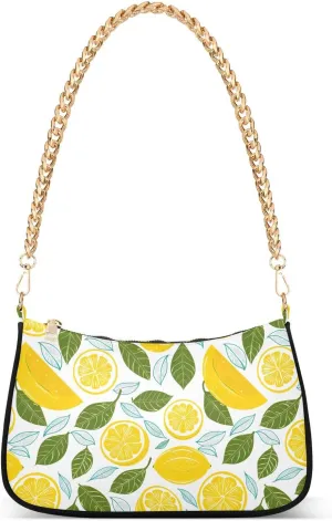 Hobo Bags for Women Yellow Lemon Tote Purses Small Handbags with Chain 20855598