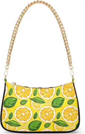 Hobo Bags for Women Yellow Lemon Tote Purses Small Handbags with Chain 20855669