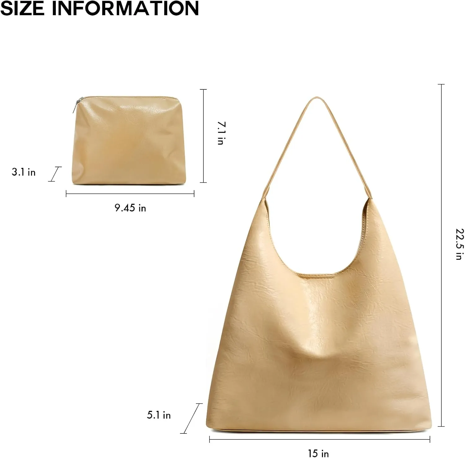 Hobo Tote Bag for Women Slouchy Bags with Small Purse, Designer Handbags for Women Large Capacity Shoulder Bag