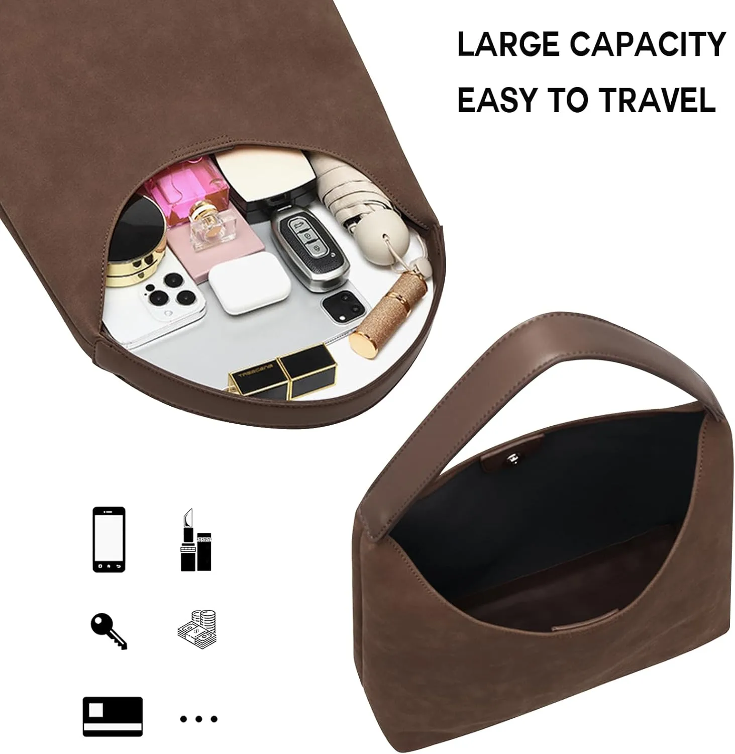 Hobo Tote Bag for Women Slouchy Bags with Small Purse, Designer Handbags for Women Large Capacity Shoulder Bag