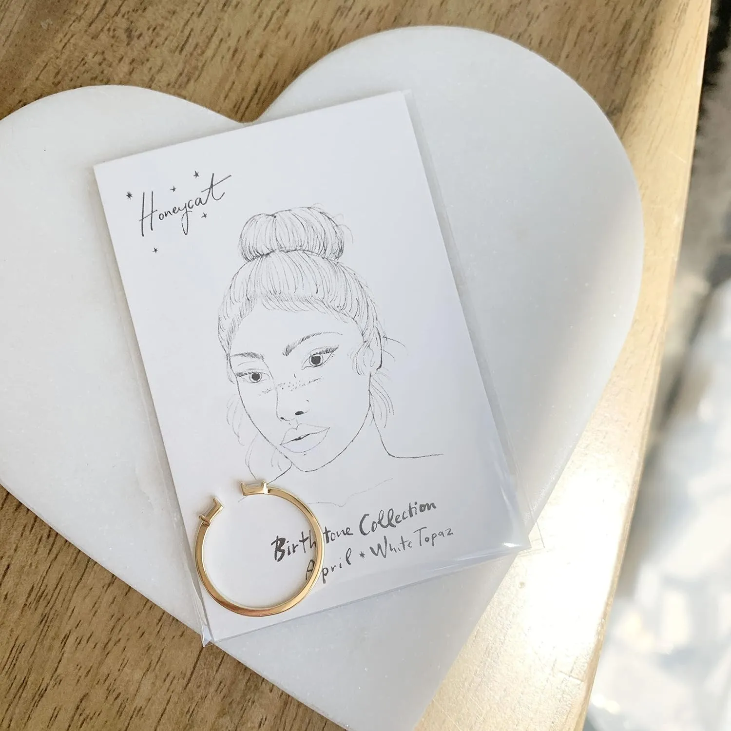 Honeycat Tiny Birthstone Baguette Ring in Gold, Rose Gold, or Silver | Minimalist, Delicate Jewelry