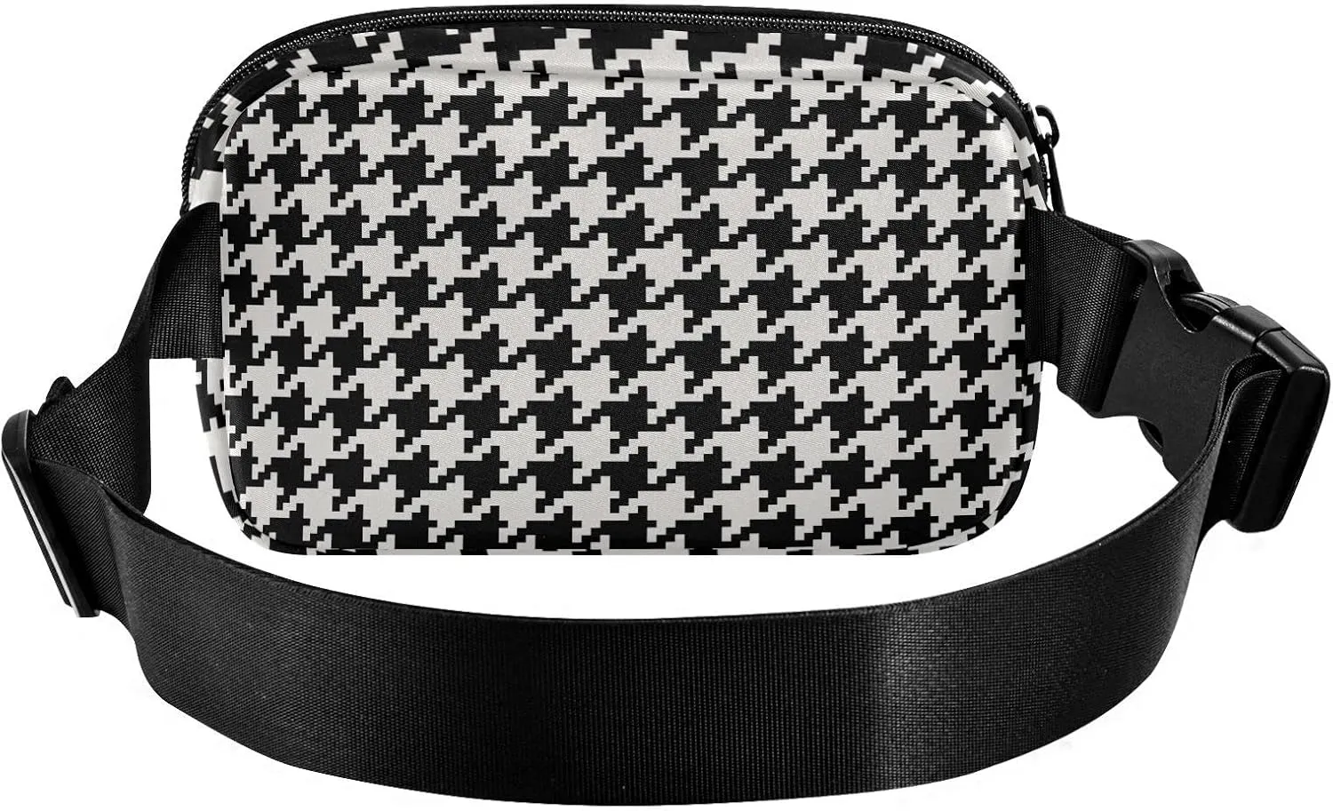 Houdstooth Plaid Check Fanny Pack for Women Men Belt Bag Crossbody Waist Pouch Waterproof Everywhere Purse Fashion Sling Bag for Running Hiking Workout Walking Travel