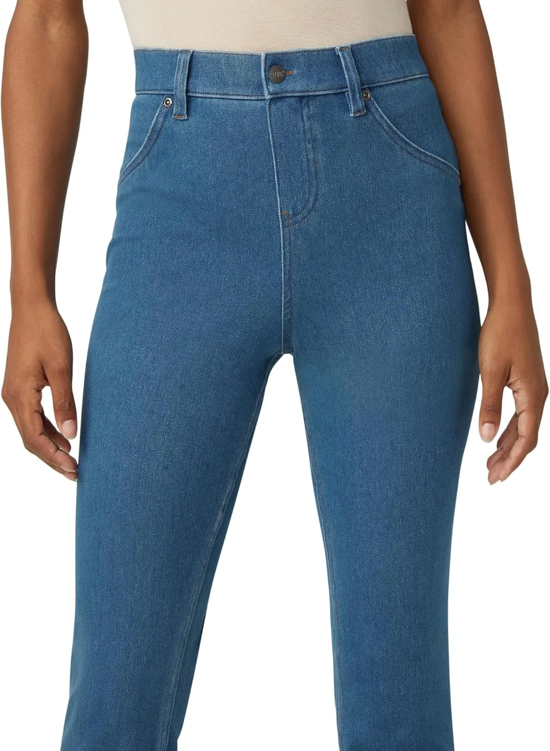 HUE Women's Ultra Soft High Waist Denim Baby Bootcut Leggings