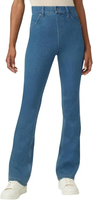 HUE Women's Ultra Soft High Waist Denim Baby Bootcut Leggings