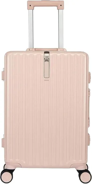 IRYZE Lightweight Suitcase Lightweight And Tough Cabin Suitcase Lightweight ABS Carry-on Hand Luggage 4 Spinner Carry on Luggage (Color : Pink, Size : 26 inches)