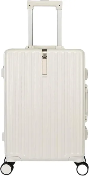 IRYZE Lightweight Suitcase Lightweight And Tough Cabin Suitcase Lightweight ABS Carry-on Hand Luggage 4 Spinner Carry on Luggage (Color : White, Size : 26 inches)