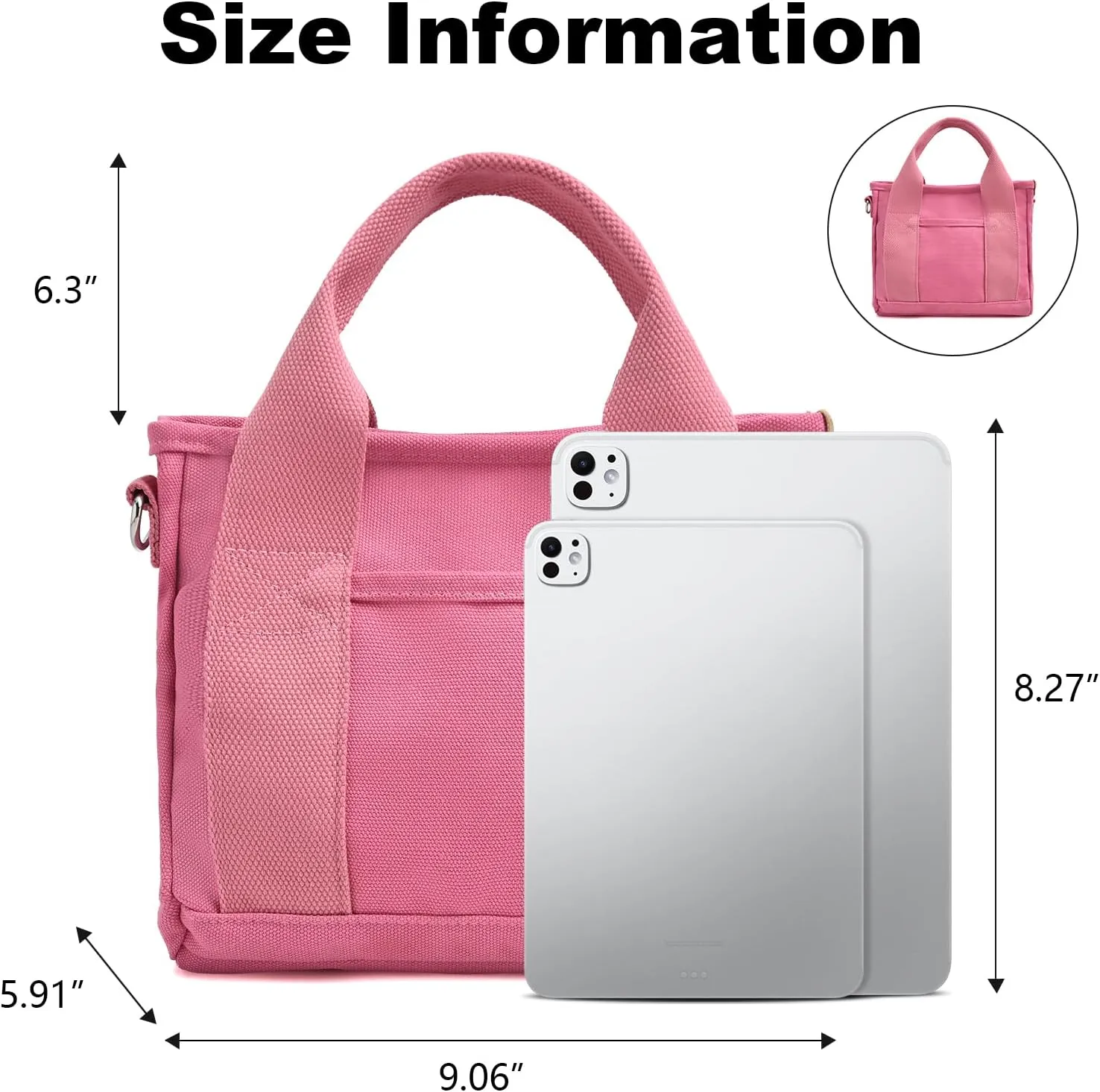 IwIeIaIrI Canvas Tote Bag for Women with Multi Pockets,Trendy Shoulder Handbag with Compartments for shopping,Work,Beach