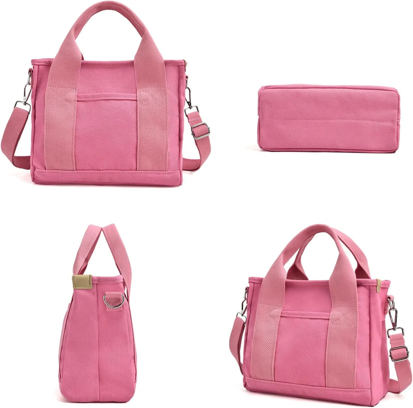 IwIeIaIrI Canvas Tote Bag for Women with Multi Pockets,Trendy Shoulder Handbag with Compartments for shopping,Work,Beach