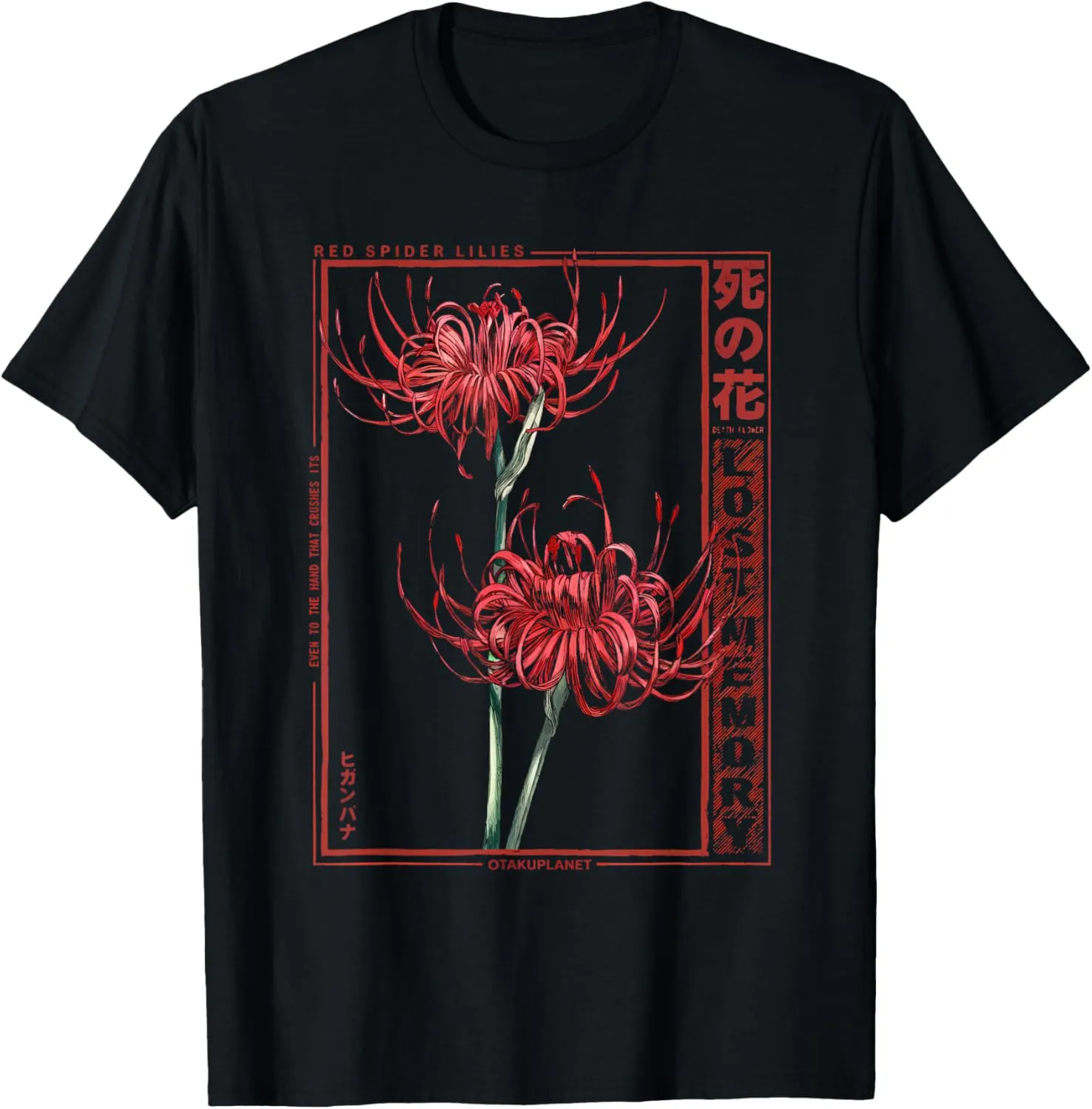 Japanese Spider Lily Soft Grunge Anime Aesthetic Flower T-Shirt