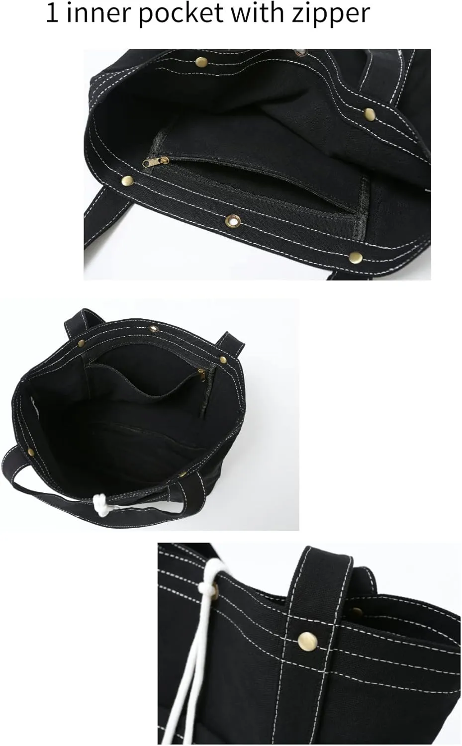 Jeelow Heavy Duty Canvas Travel Tote Handbag Shoulder Crossbody Bags Purse For Men & Women