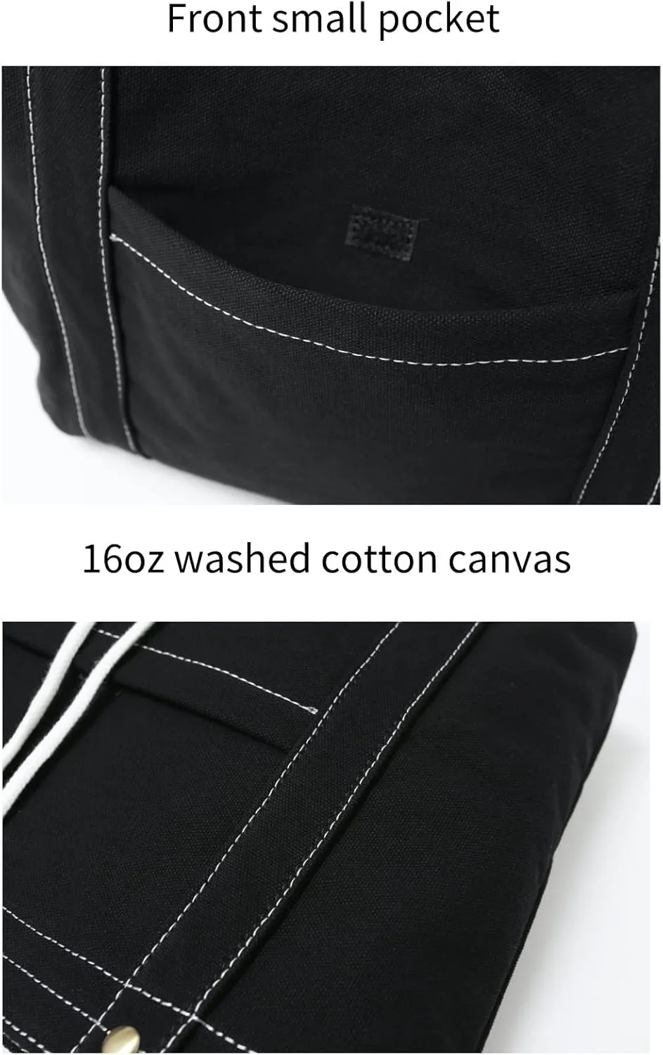 Jeelow Heavy Duty Canvas Travel Tote Handbag Shoulder Crossbody Bags Purse For Men & Women