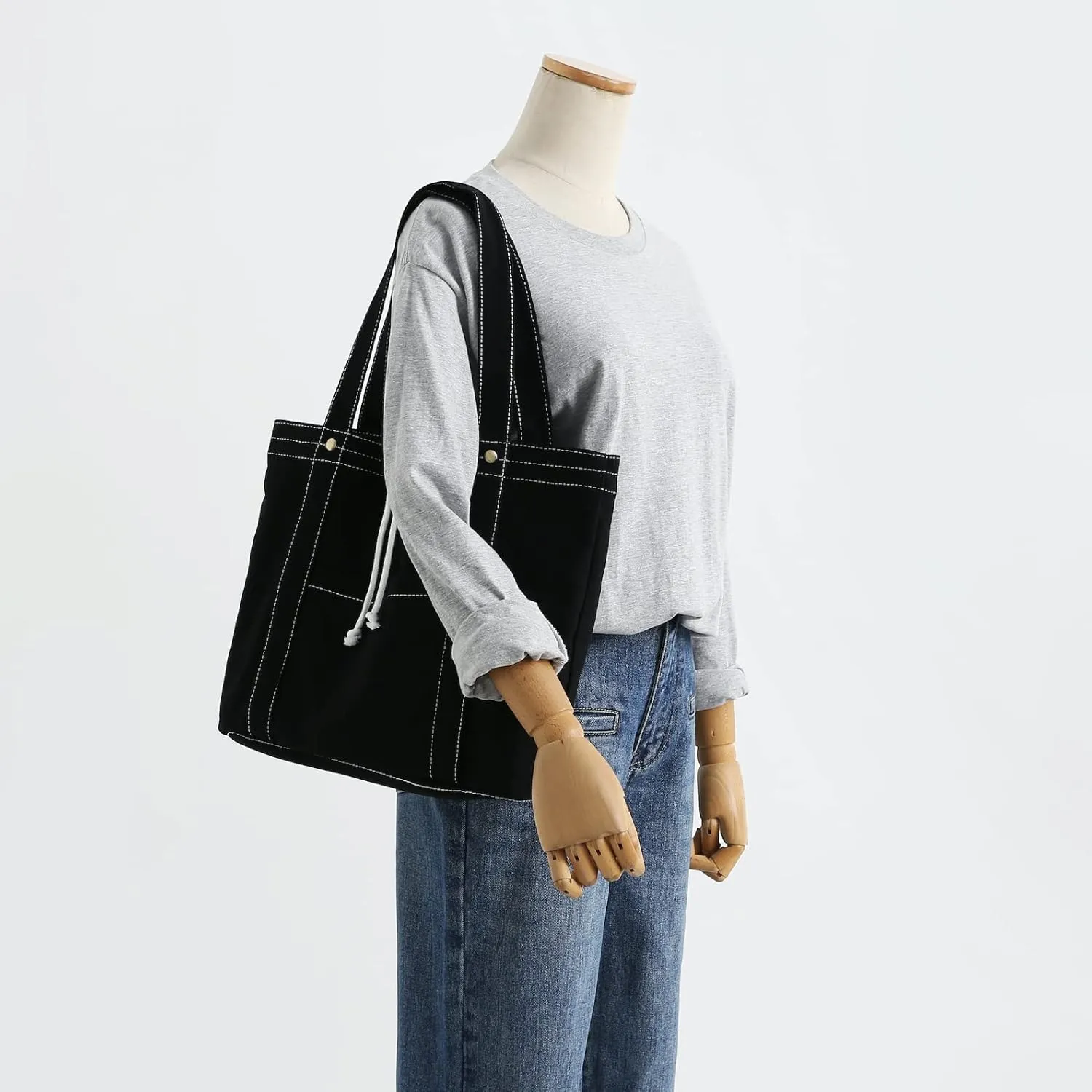 Jeelow Heavy Duty Canvas Travel Tote Handbag Shoulder Crossbody Bags Purse For Men & Women