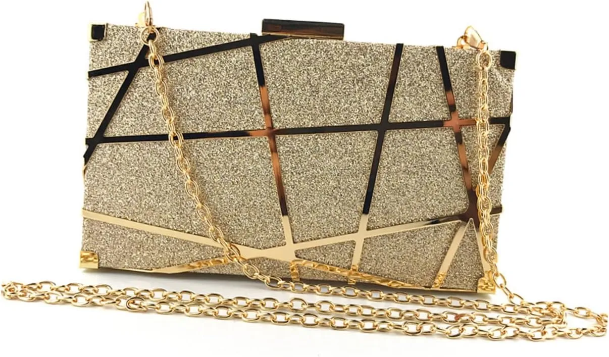 KESYOO Clutches for Women Evening Handbag Clutch Purse Chain Bag Dinner Bag Metal Miss Chain Bag Fashion Clutch