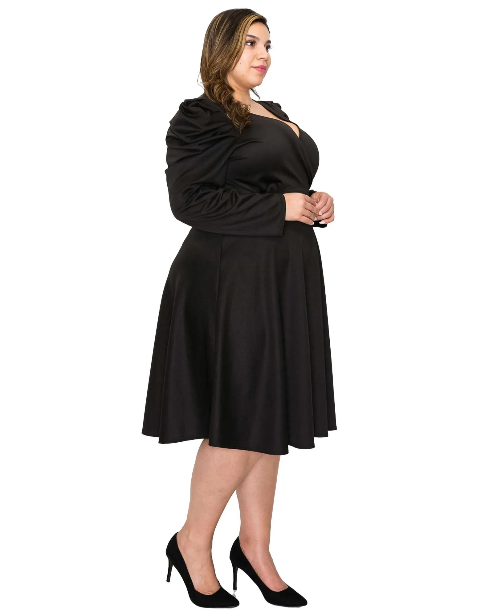 Kim Flare Dress | Black