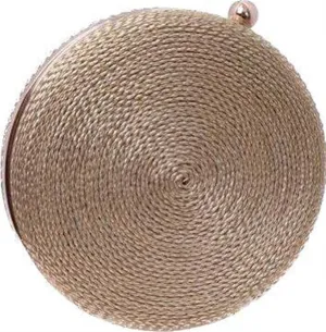 KNITTED BAGS-Women's Rope Woven Round Clutch Evening Party Golden Bag Luxury Gold Purse