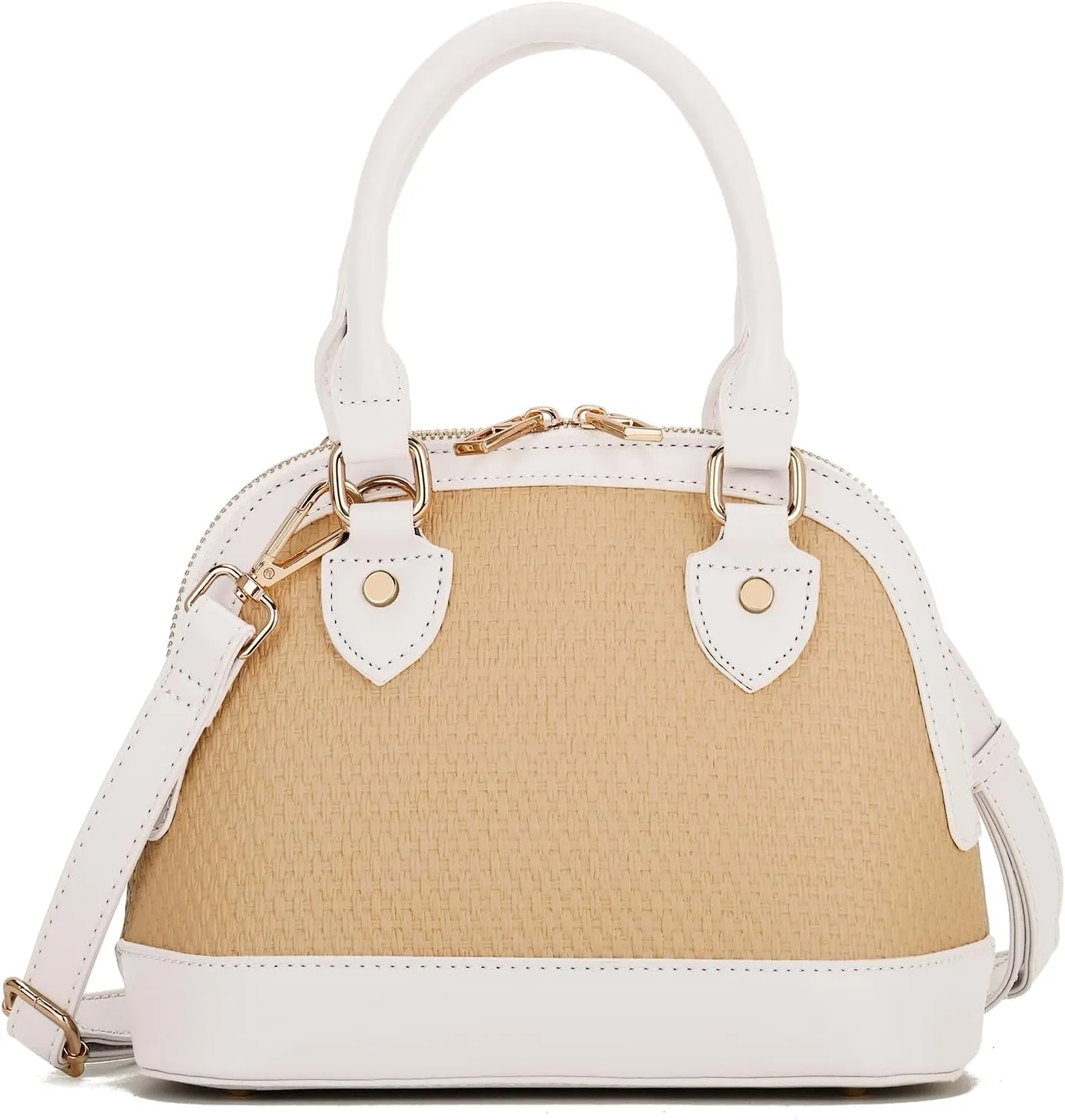 LA TERRE Zip-Around Classic Dome Satchel Bags for Women Crossbody Purse Top Handle Handbags