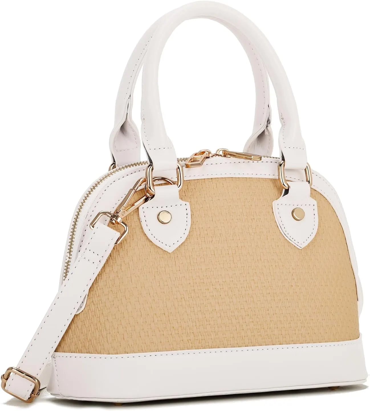LA TERRE Zip-Around Classic Dome Satchel Bags for Women Crossbody Purse Top Handle Handbags