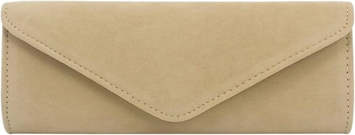 Ladies Girls Evening Clutch Bags, men Velvet Envelope Evening Bag Elegant Handbag Classic Clutch Purse(Apricot Color)