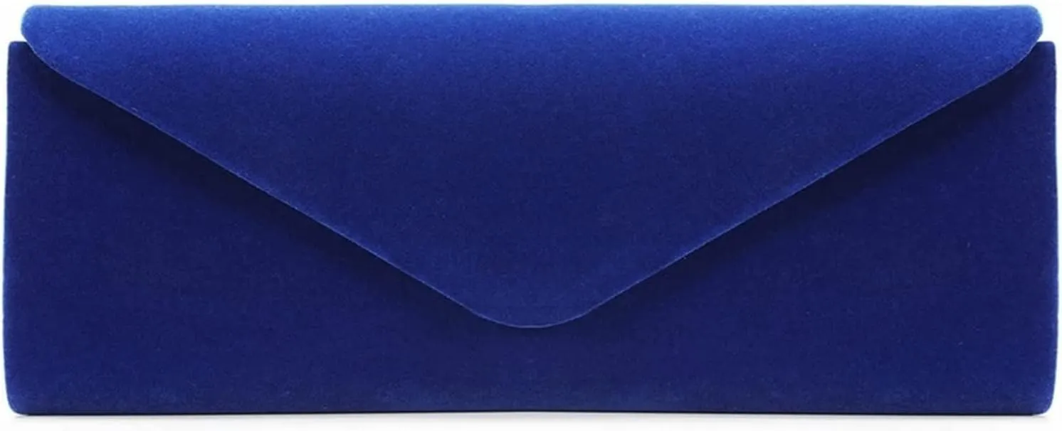 Ladies Girls Evening Clutch Bags, men Velvet Envelope Evening Bag Elegant Handbag Classic Clutch Purse(Blue)