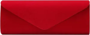 Ladies Girls Evening Clutch Bags, men Velvet Envelope Evening Bag Elegant Handbag Classic Clutch Purse(Red)