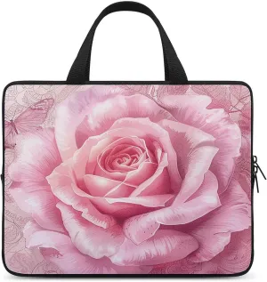 Laptop Bag Ultrathin Delicate Peach Butterfly Printing Laptop Carrying Case Portability Messenger Bags For Work Travel
