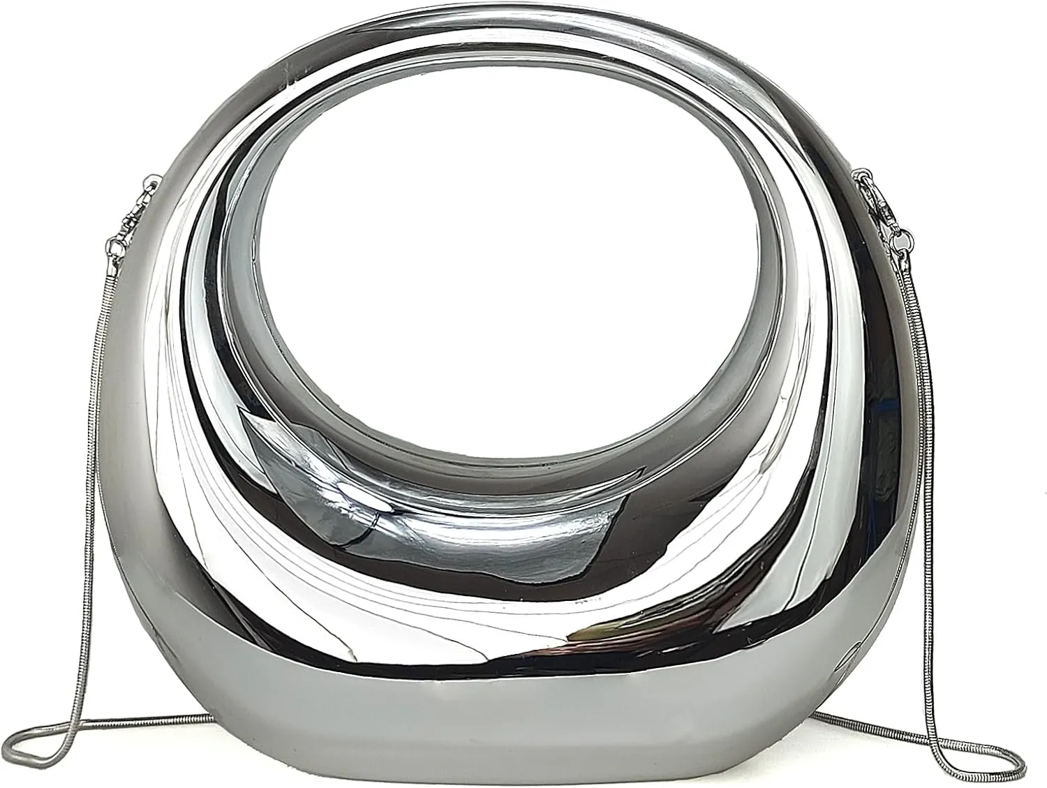 Large Crescent Moon Acrylic Evening Clutch Purse Top-handle Unique Hobo Bag Elegant Handbag for Wedding Party