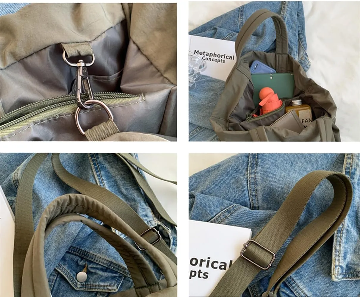 Large Nylon Crossbody Hobo Bags for Women Travel Tote Bags Trendy Shopping Bag Simple Shoulder Bags