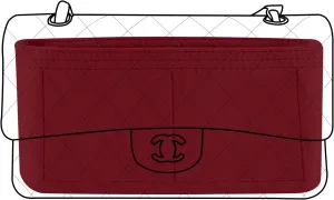 Lckaey Bag Organizer for bag Classic Flap cf jumbo bag Purse Insert - Handbag Felt Insert Y069claret-M