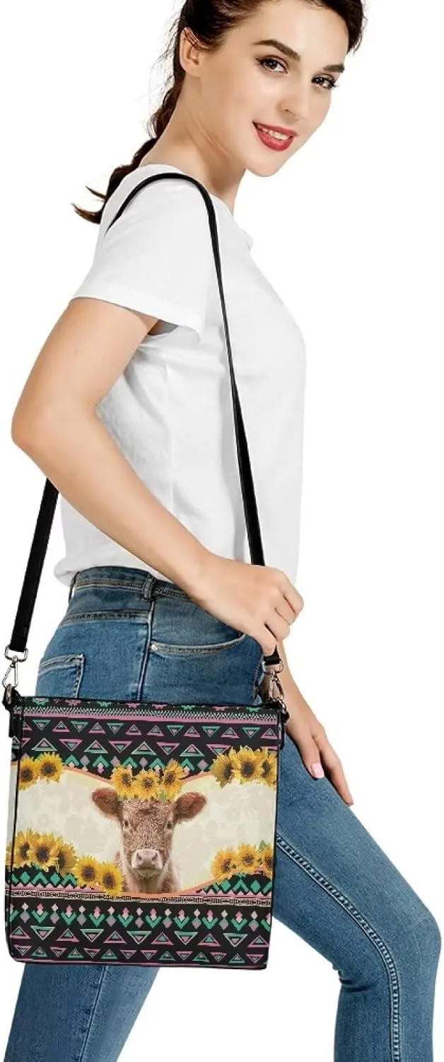 Leather Bucket Crossbody Bags for Women Boho Tote Handbags with Adjustable Strap and Compartment for Work Travel
