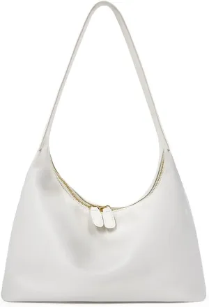 Leather Hobo Bags for Women Small Soft Shoulder Purse Slouchy Tote Handbags with Double Zipper Design 2025