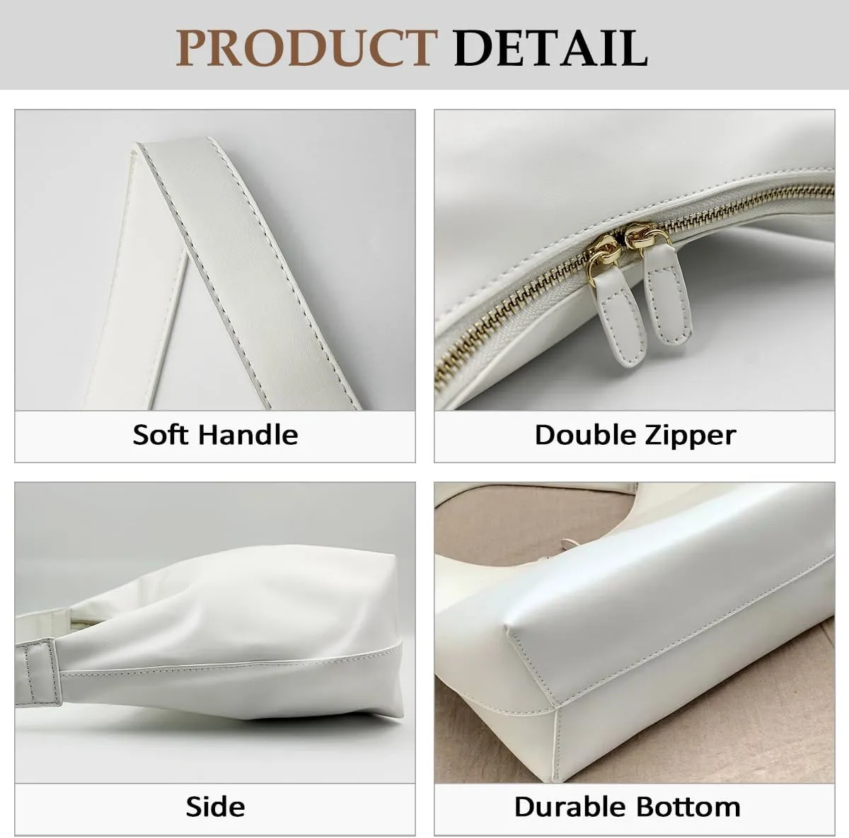 Leather Hobo Bags for Women Small Soft Shoulder Purse Slouchy Tote Handbags with Double Zipper Design 2025