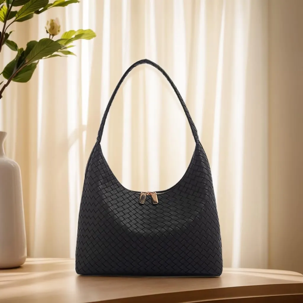 Leather Hobo Bags for Women Small Soft Shoulder Purse Slouchy Tote Handbags with Double Zipper Design 2025