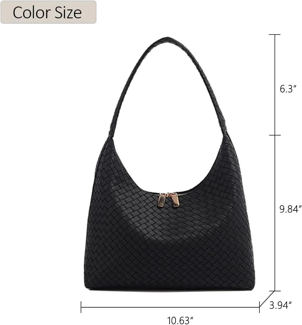 Leather Hobo Bags for Women Small Soft Shoulder Purse Slouchy Tote Handbags with Double Zipper Design 2025
