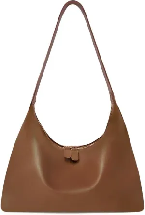 Leather Hobo Bags for Women Small Soft Shoulder Purse Slouchy Tote Handbags with Double Zipper Design 2025