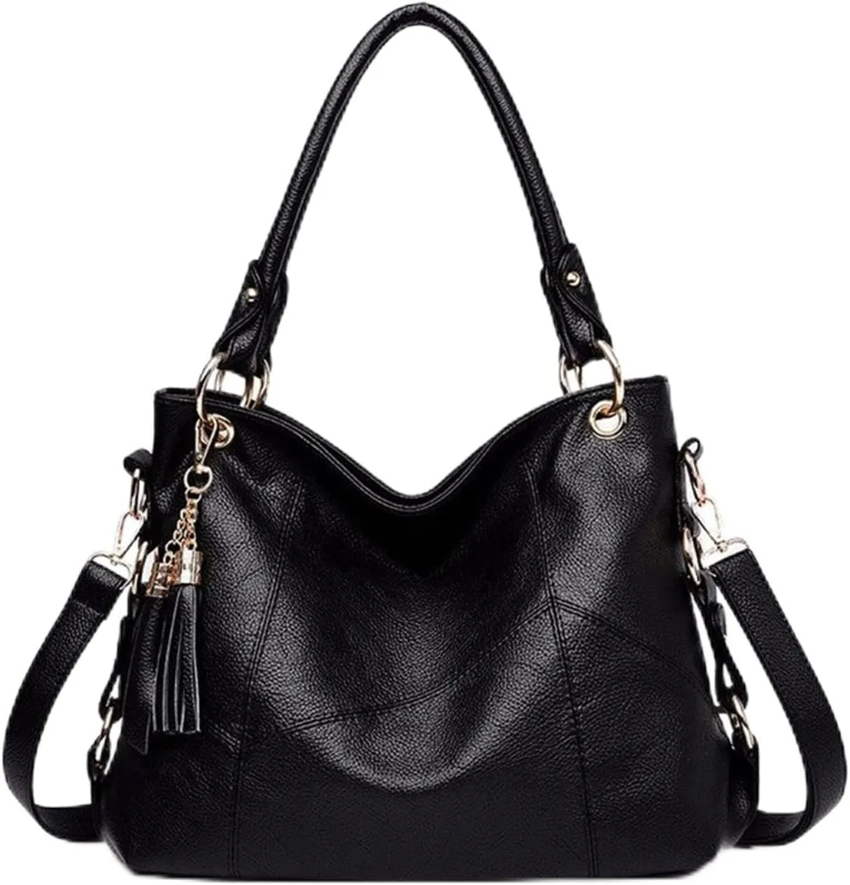 Leather Tassels Tote Bag, Vegan Leather Crossbody Bags, Women's Shoulder Bag, Big Satchel Hobo Bags, Ladies Vintage Handbags