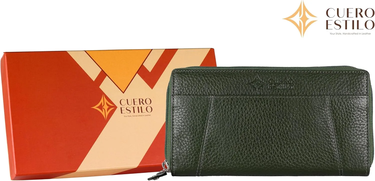 Leather Wallet for Women  RFID Secure, Water-Resistant Floater Leather, Zipper Compartments, Stylish & Durable.