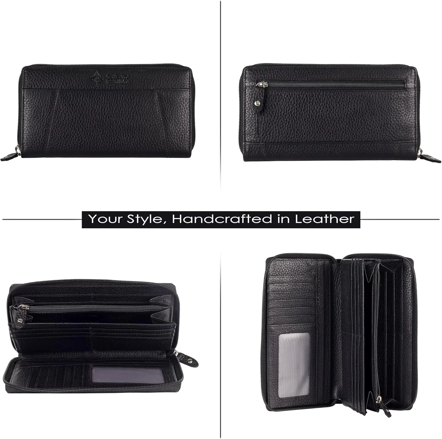 Leather Wallet for Women  RFID Secure, Water-Resistant Floater Leather, Zipper Compartments, Stylish & Durable.