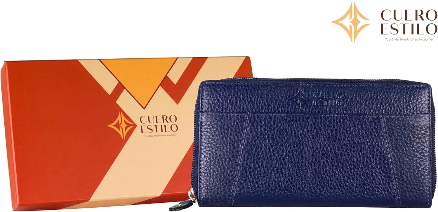 Leather Wallet for Women  RFID Secure, Water-Resistant Floater Leather, Zipper Compartments, Stylish & Durable.