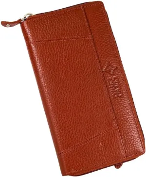 Leather Wallet for Women  RFID Secure, Water-Resistant Floater Leather, Zipper Compartments, Stylish & Durable.