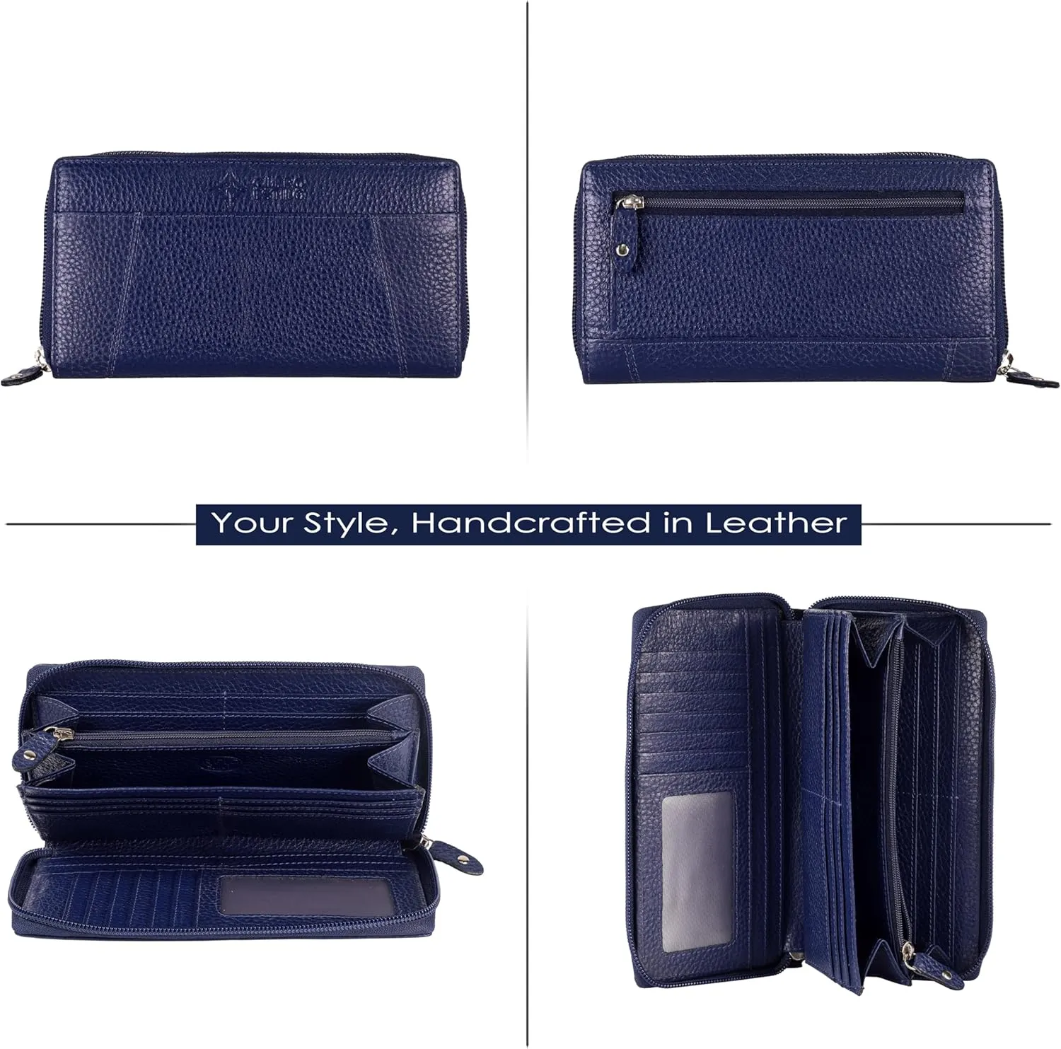 Leather Wallet for Women  RFID Secure, Water-Resistant Floater Leather, Zipper Compartments, Stylish & Durable.