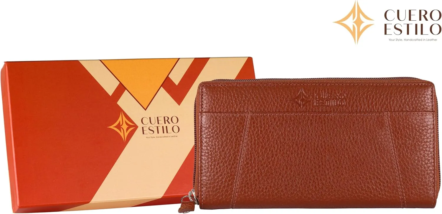 Leather Wallet for Women  RFID Secure, Water-Resistant Floater Leather, Zipper Compartments, Stylish & Durable.