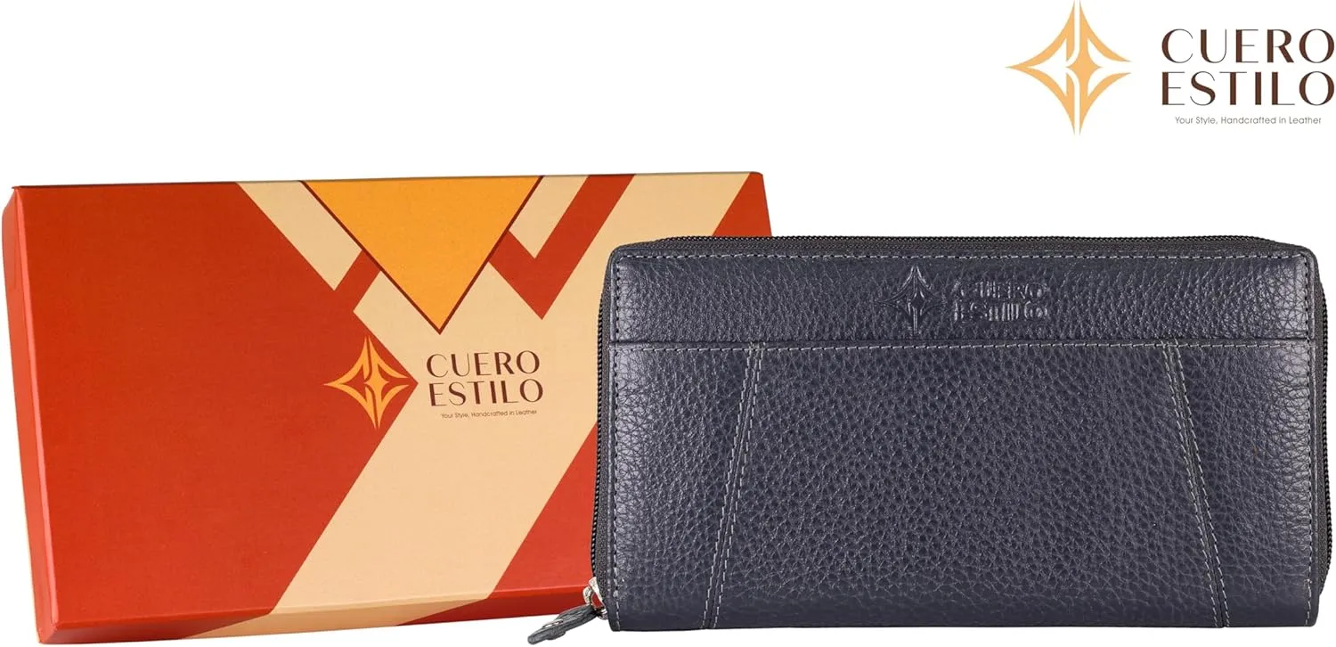 Leather Wallet for Women  RFID Secure, Water-Resistant Floater Leather, Zipper Compartments, Stylish & Durable.