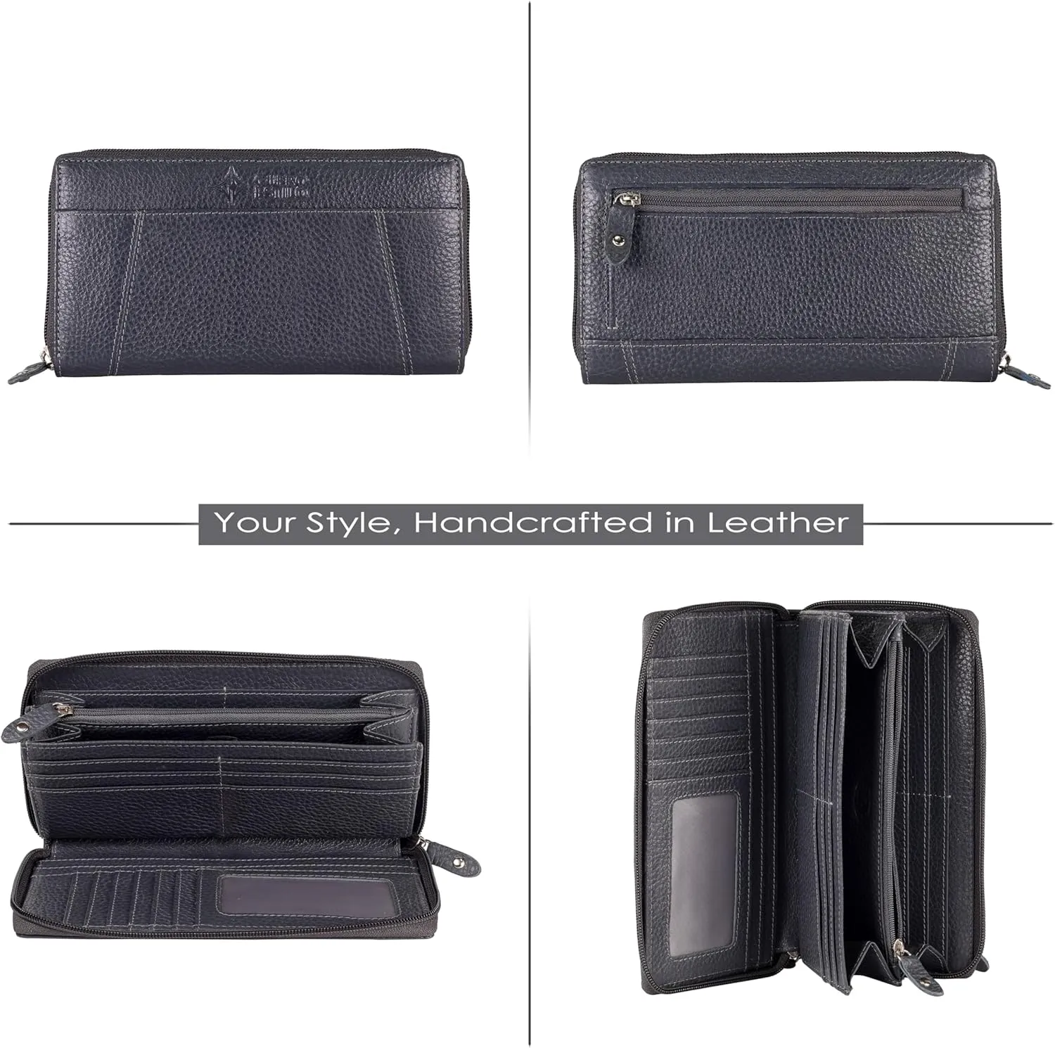 Leather Wallet for Women  RFID Secure, Water-Resistant Floater Leather, Zipper Compartments, Stylish & Durable.