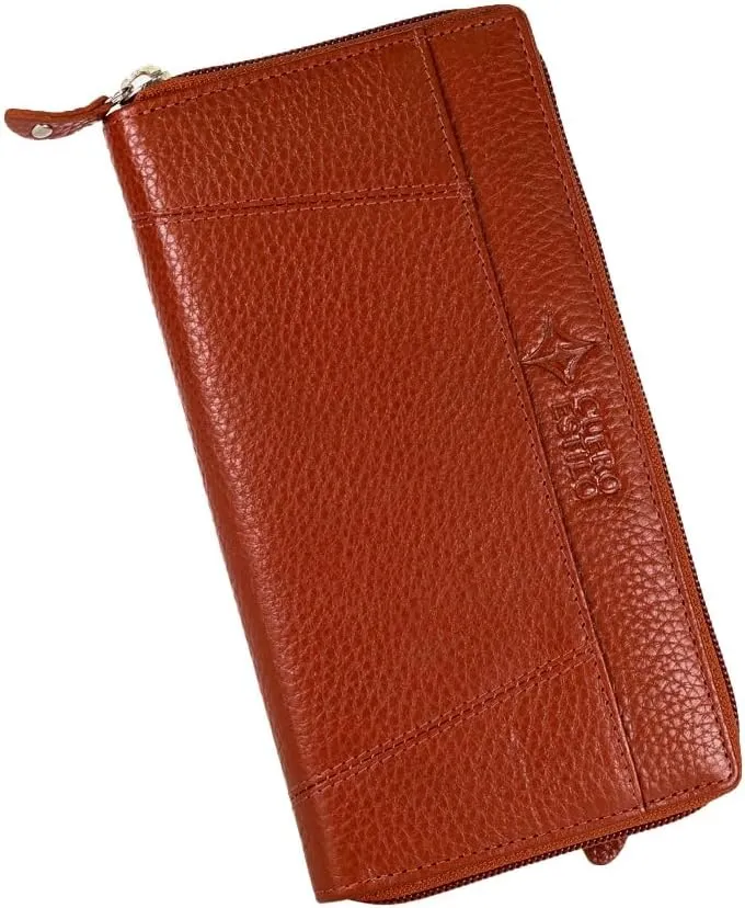 Leather Wallet for Women  RFID Secure, Water-Resistant Floater Leather, Zipper Compartments, Stylish & Durable.