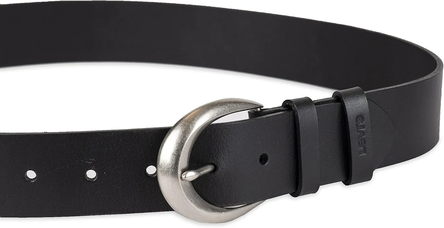 Levi's Women's Casual Soft Leather Jean Belt with Rounded Buckle