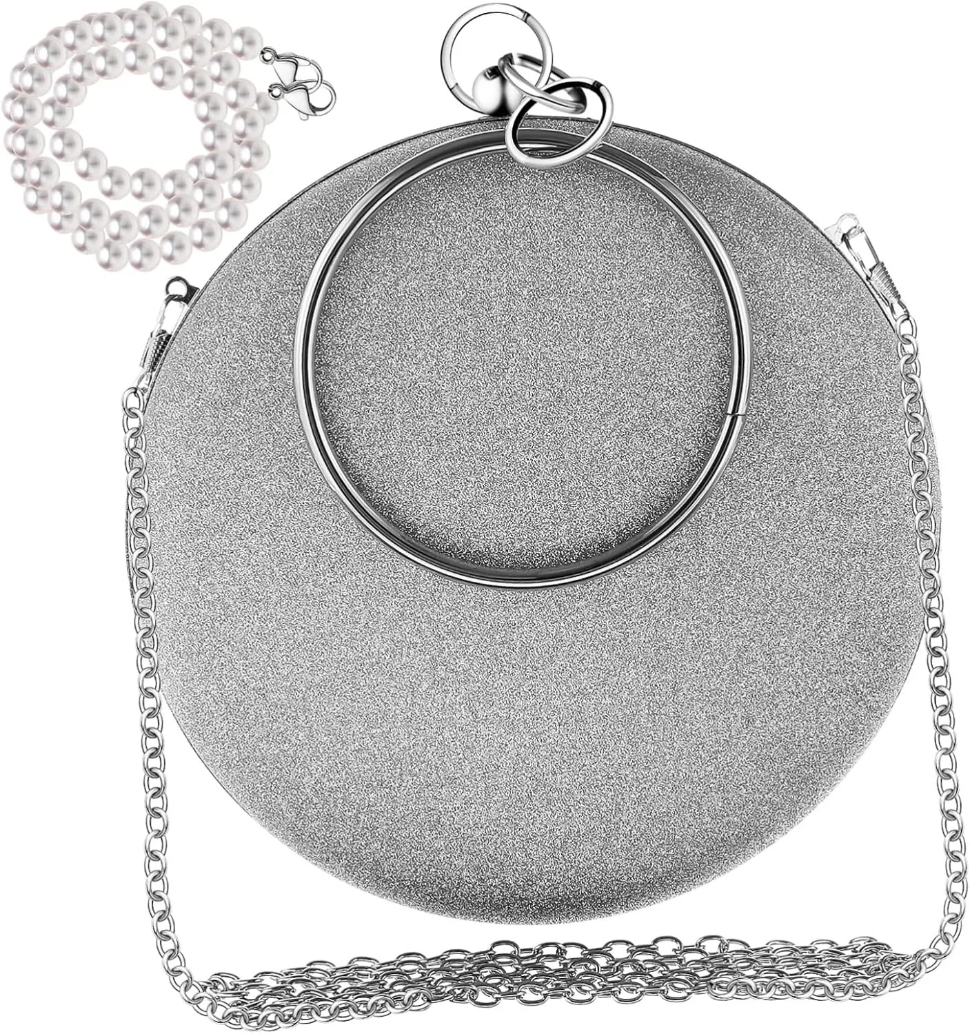 LIFKOME Handbags for Women Set of Clutch Bags Round Evening Bag Chain Bridal Wedding Cocktail Party Purse