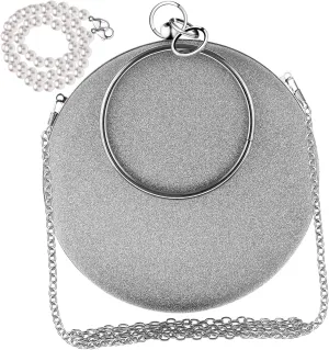 LIFKOME Handbags for Women Set of Clutch Bags Round Evening Bag Chain Bridal Wedding Cocktail Party Purse
