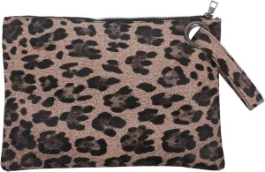 LIFKOME Leopard Zipper Clutch Bag for Women Zebra Print Envelope Purse Fashion Unique Wallet Evening Wristlet Handbag