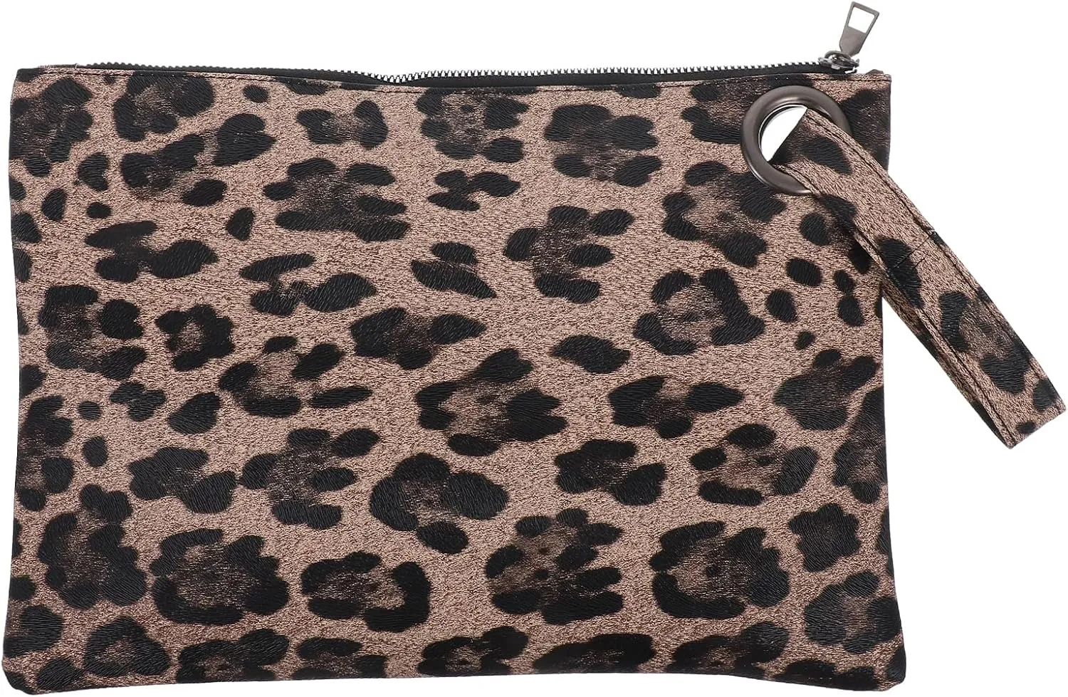 LIFKOME Leopard Zipper Clutch Bag for Women Zebra Print Envelope Purse Fashion Unique Wallet Evening Wristlet Handbag